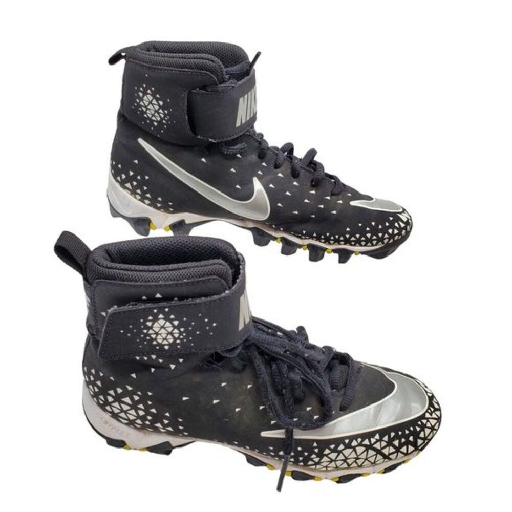 Nike Fast Flex Football Cleats US 4.5Y Black Silver Lace-Up Hook N Eye Closure - Picture 8 of 9